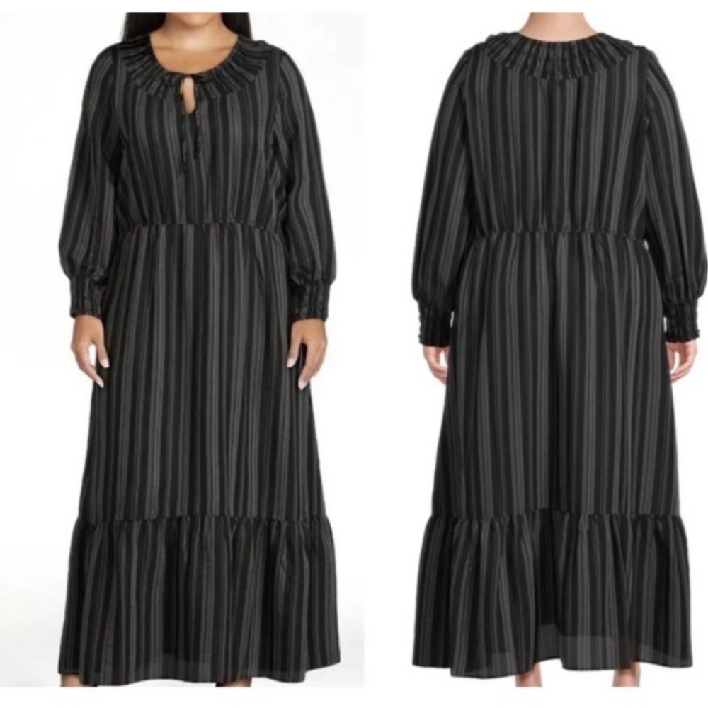 terra and sky peasant long sleeve maxi dress - Picture 2 of 8